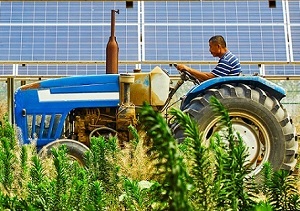 man on tractor